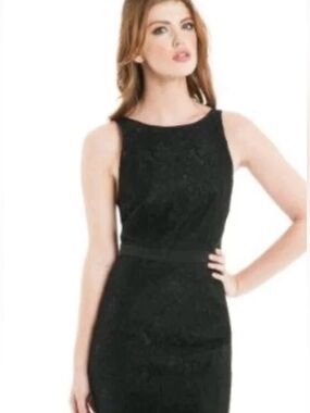 Guess by Marciano Black Jacquard Sleeveless Midi Dress